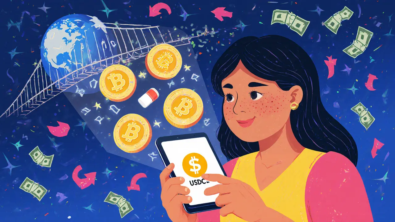 Une mère au Venezuela utilise des USDC pour acheter des médicaments en ligne, protégée de l&#039;inflation.