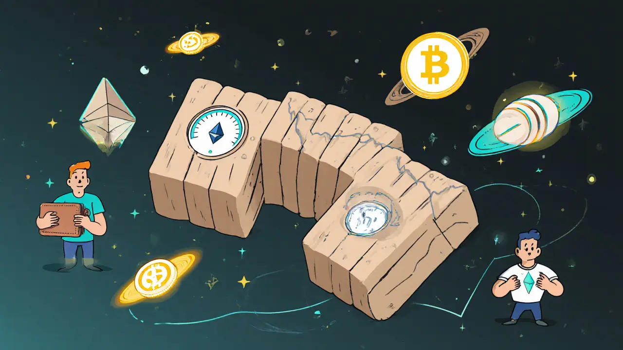 Un bloc élastique avec des compteurs de gaz qui montent et descendent, entouré de météores de rollup.