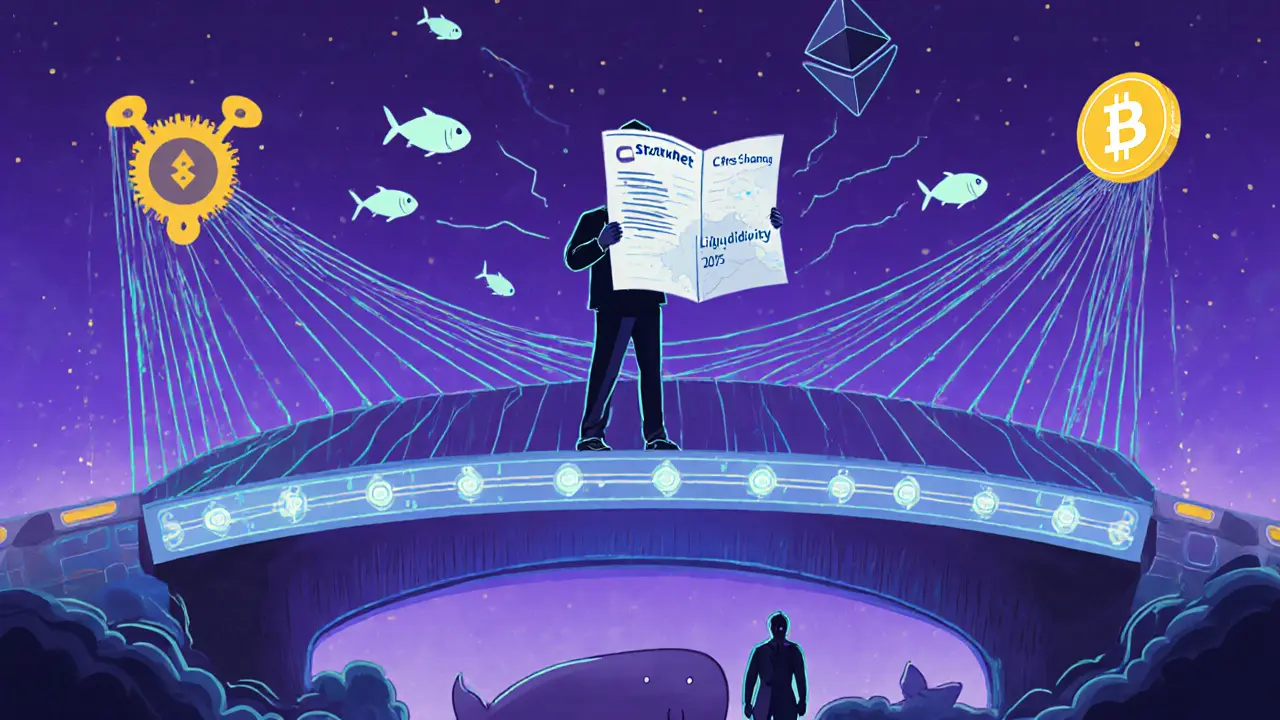 Pont cross-chain entre Starknet et Ethereum avec des jetons EKUBO qui y circulent.