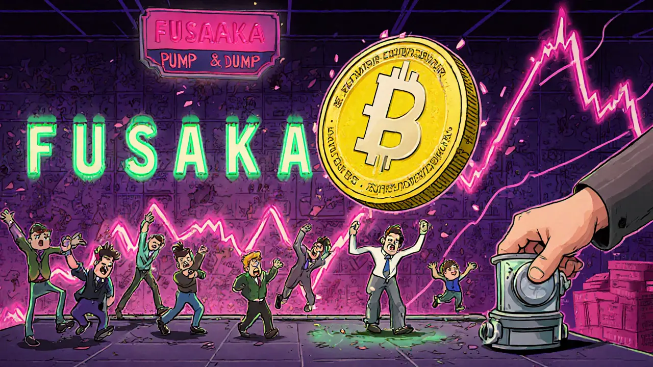 Un jeton géant en forme de ticket de loterie provoque une chute chaotique sur un marché crypto surpeuplé.