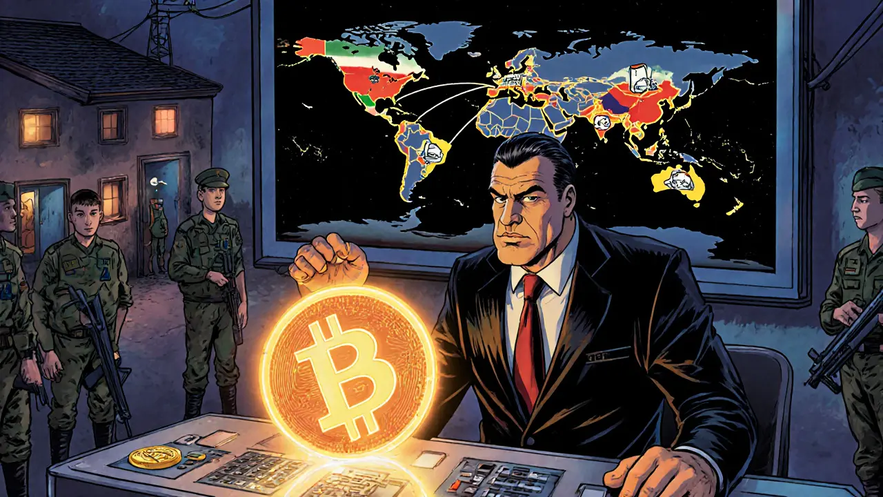 Fonctionnaire étatique contrôle les flux de Bitcoin vers la Russie et la Chine, tandis que des citoyens vivent dans l&#039;obscurité.