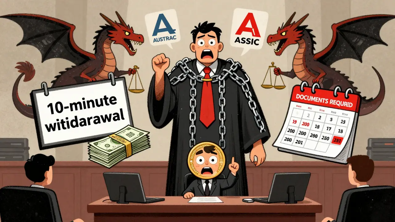 Procès d'une entreprise crypto face aux régulateurs AUSTRAC et ASIC.