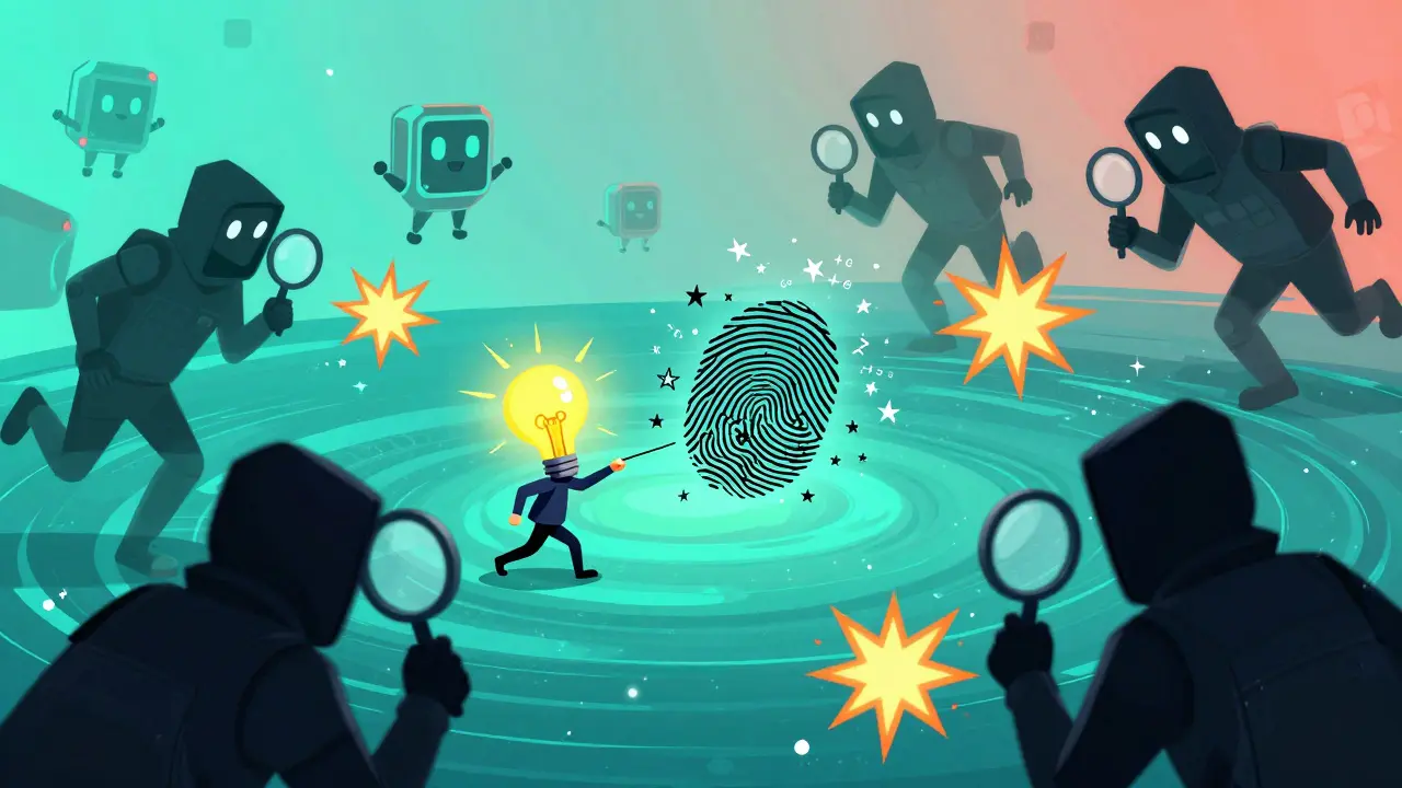 Un utilisateur envoie des bitcoins grâce à une signature en forme d&#039;empreinte étoilée.