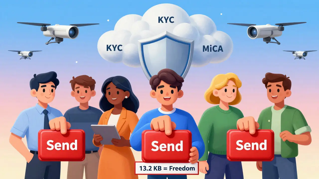 Des utilisateurs envoient des XMR, créant un bouclier de confidentialité contre la surveillance financière.