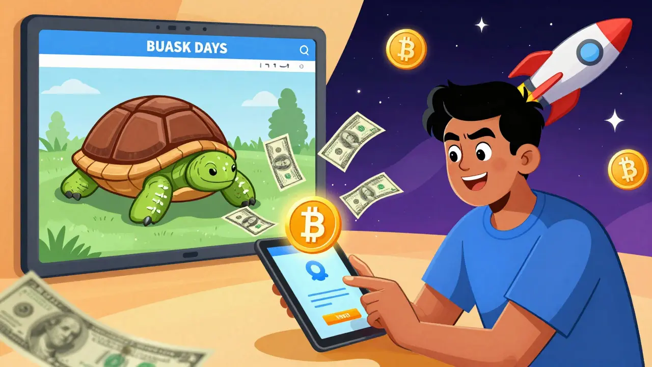 Artiste indien recevant un paiement en USDT qui se transforme en dollars, comparé à un virement bancaire lent.