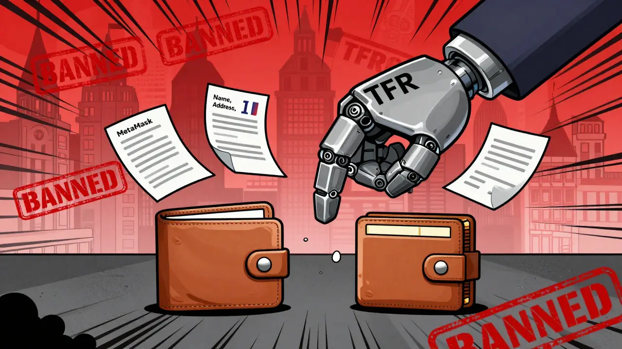 Une transaction crypto bloquée par le règlement TFR de l'UE.