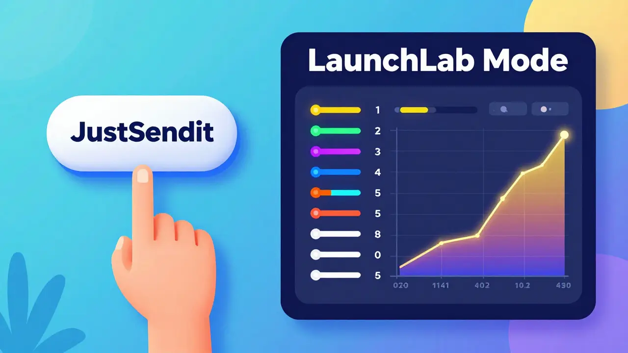 Comparaison entre le mode simple JustSendit et le mode avancé de LaunchLab.