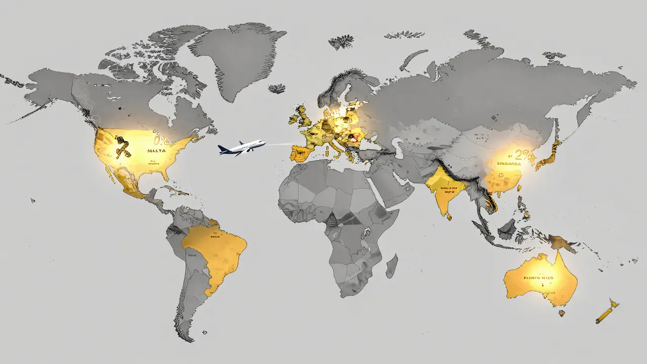 Carte du monde montrant les paradis fiscaux pour les cryptos en 2026