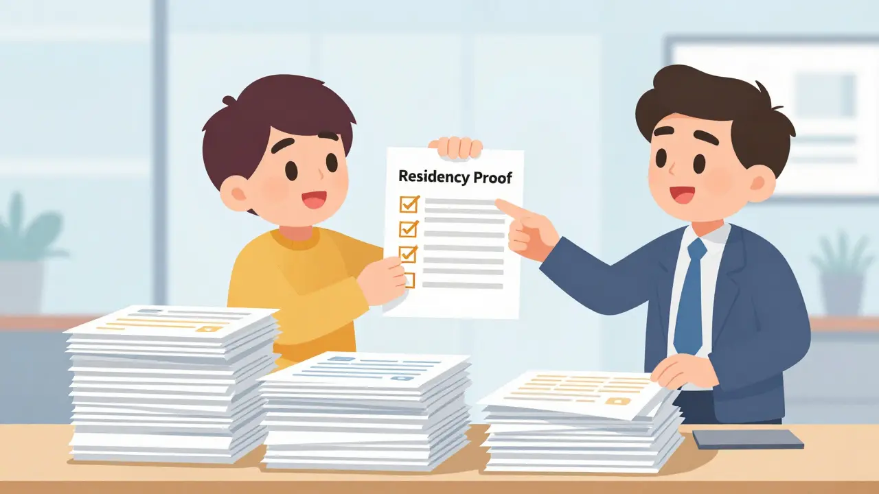 Consultant aidant à prouver la résidence fiscale avec des documents