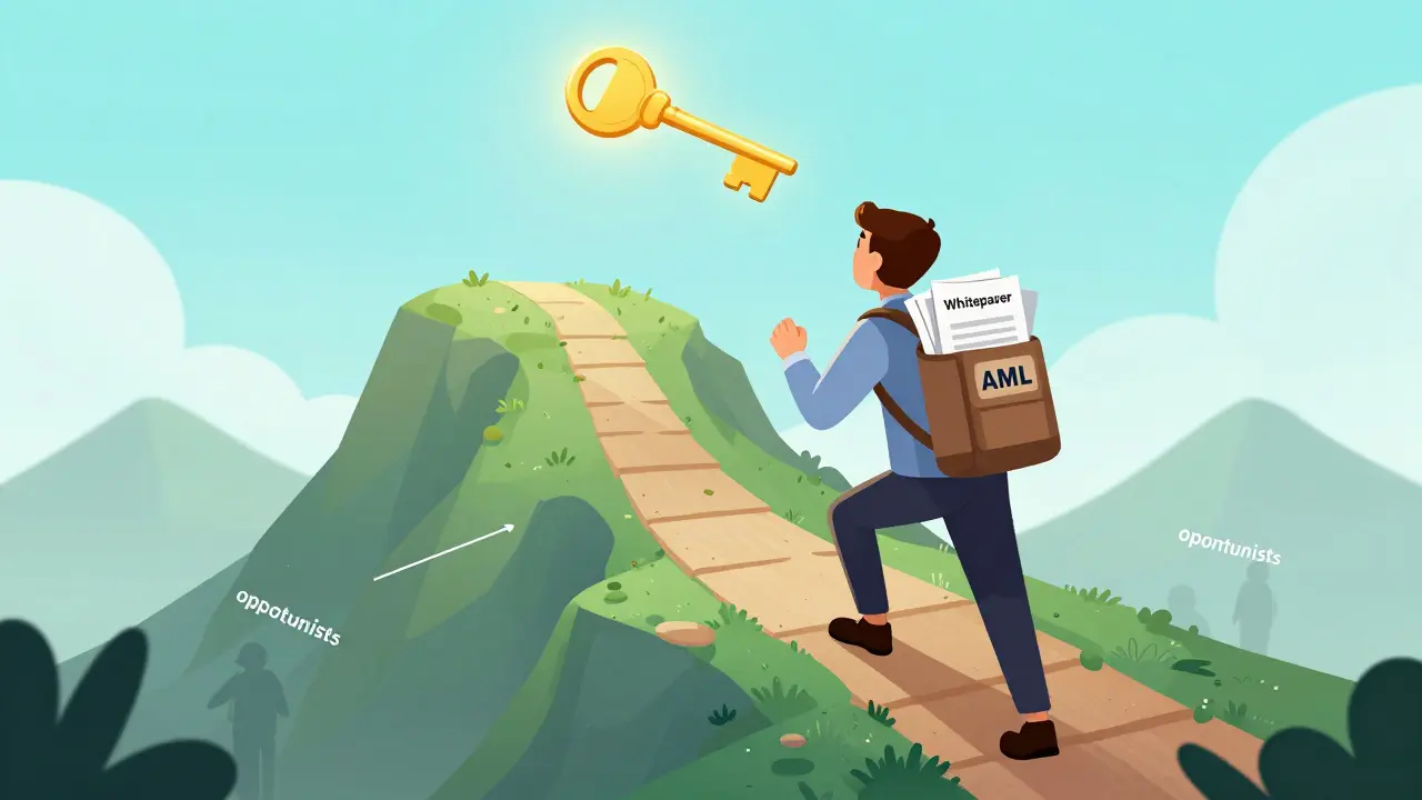 Illustration d'un parcours de conformité réussi menant à une licence crypto en Malte.