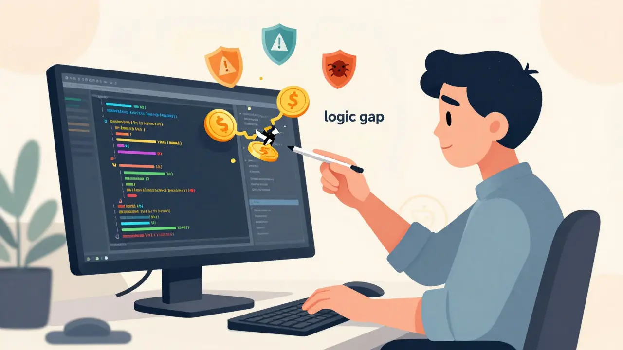 Expert analysant manuellement la logique d'un contrat intelligent