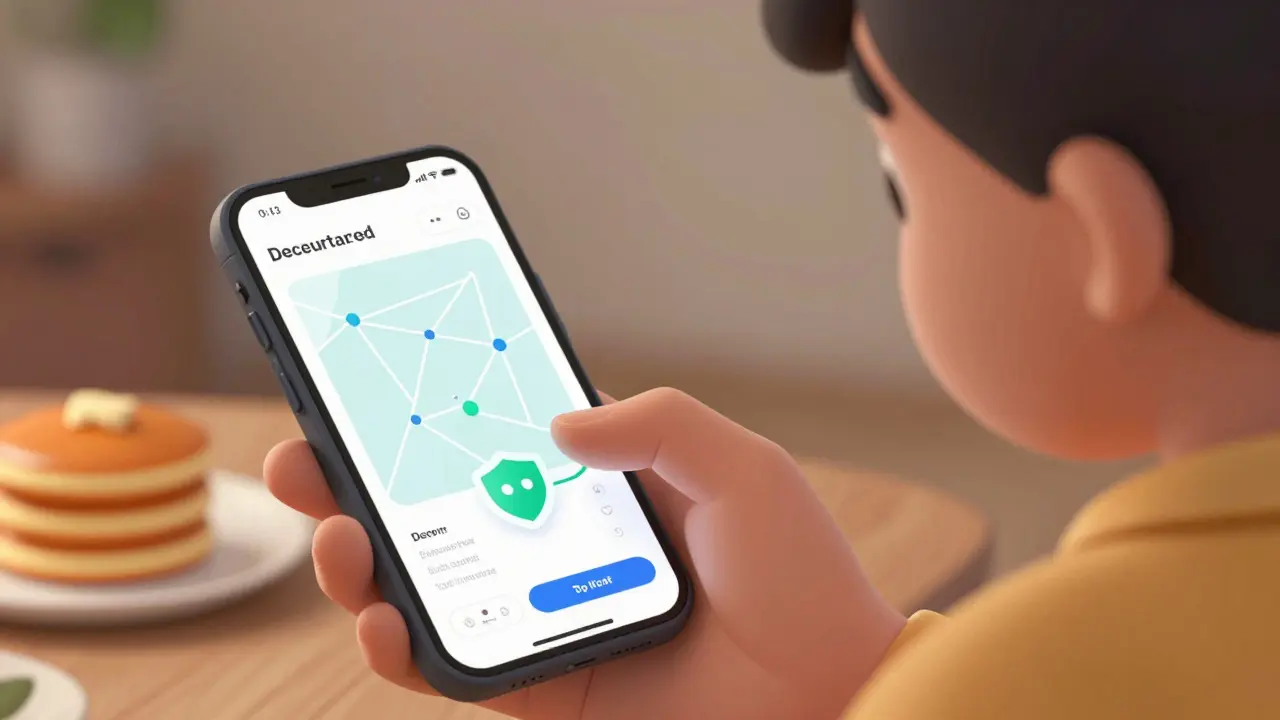 Utilisateur prudent se connectant à un échange décentralisé via son téléphone