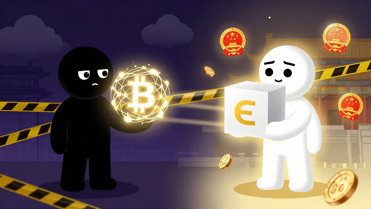 Contraste entre la crypto privée clandestine et le yuan numérique officiel