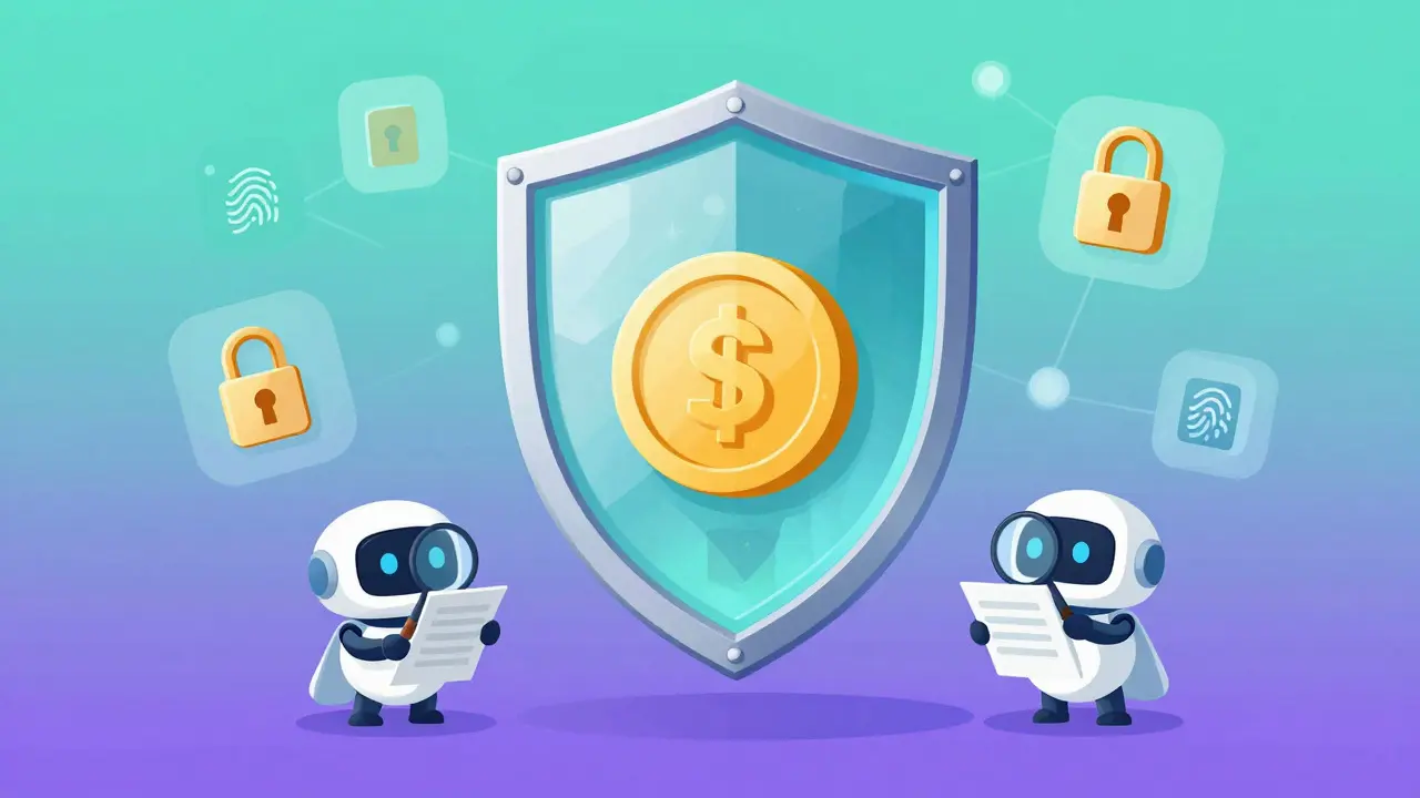 Bouclier protecteur autour d'une pièce dorée illustrant la sécurité crypto