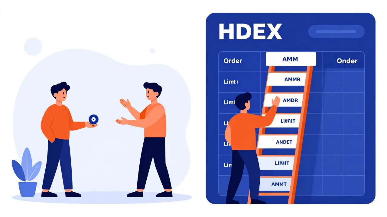 Comparaison visuelle entre le mode AMM et l'ordre au carnet de commandes en dessin animé