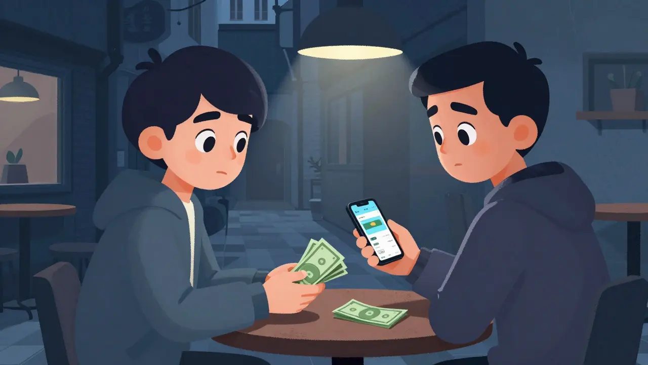 Échange de crypto pair-à-pair clandestin entre deux personnes
