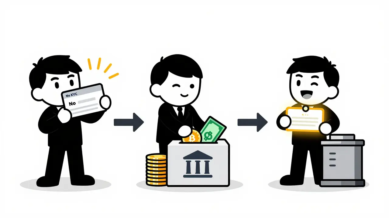 Processus simplifié d'inscription et d'achat de domaine sans KYC
