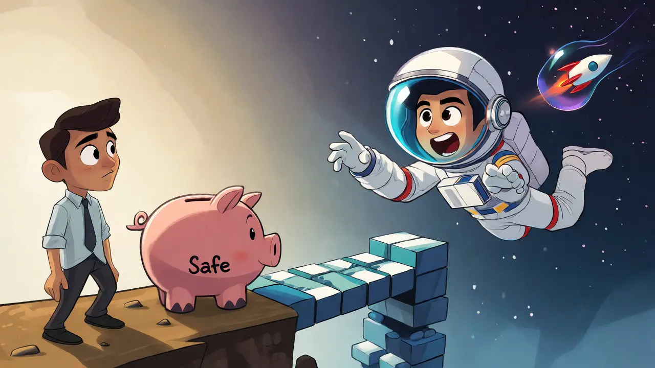 Comparaison visuelle entre investissement sûr et pari spéculatif