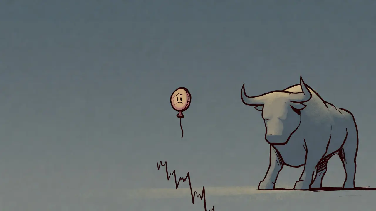 Pièce de monnaie dégonflée dans le vide illustrant la chute du prix PNDR